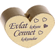 motif bead, heart-shaped – "Evlat kokusu Cennet kokusudur" : gold
